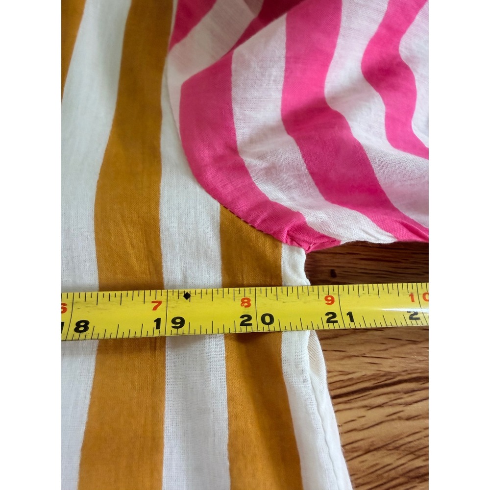 NWT Sunshine Tienda Copa Dress Mustard Pink Striped Cotton Maxi M/L - Picture 6 of 14